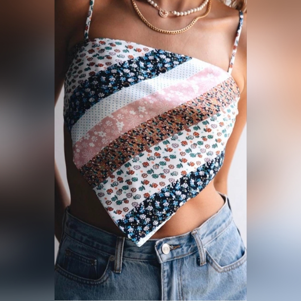 Princess Polly Floral Bandeau Tie Back Top